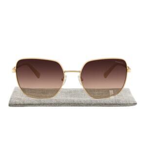 Kenneth Cole New York KC6032B Square Sunglasses, Gold/Gradient Smoke, 60/17/140